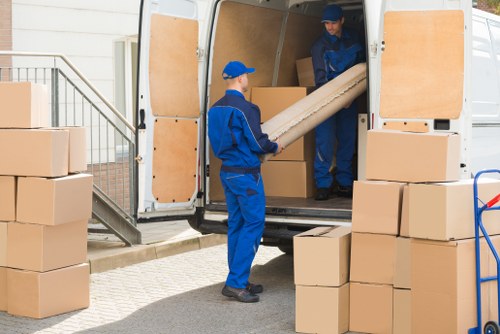 Removal team handling house move preparation in Hackney