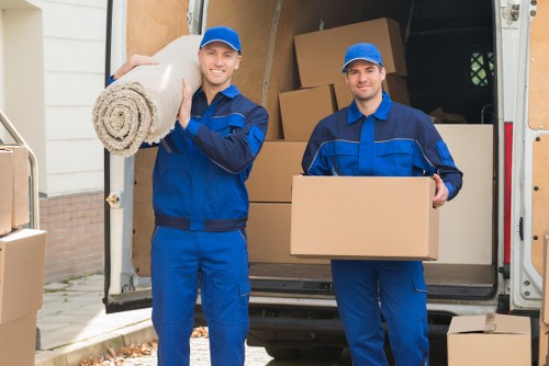 A Hackney student move with boxes ready for delivery to a new home