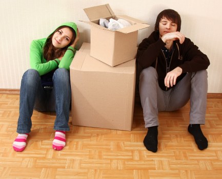 Removal van and movers preparing a Hackney home move