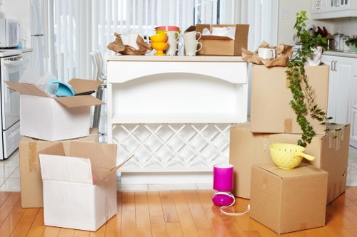Wardrobe and storage boxes used for a move in Hackney