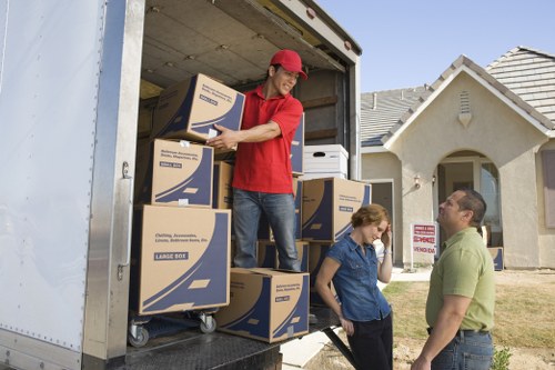 Packed household items prepared for a local Hackney relocation